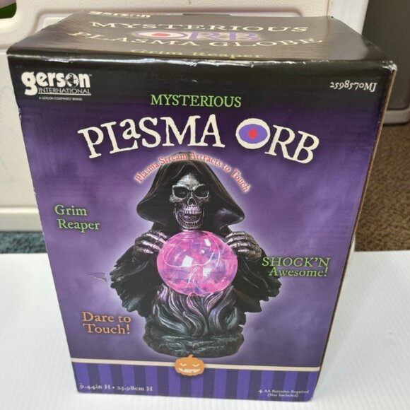 Grim Reaper Mysterious Plasma Orb Lighted Static Magic Ball Halloween Decoration - Picture 2 of 4
